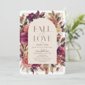 Herfst in liefde herfst krans boog tan Baby shower Kaart (Staand voorkant)