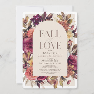 Herfst in liefde herfst krans boog tan Baby shower Kaart