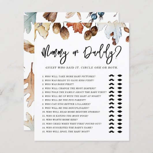 Herfst in liefde herfst mama of papa Baby shower (Voorkant / Achterkant)