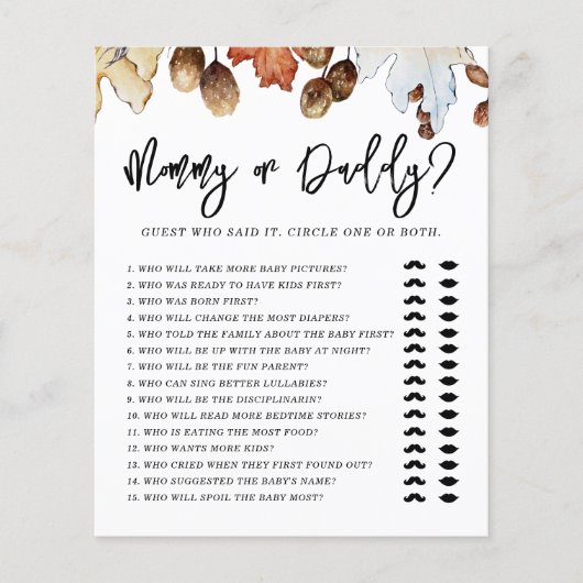 Herfst in liefde herfst mama of papa Baby shower (Voorkant)