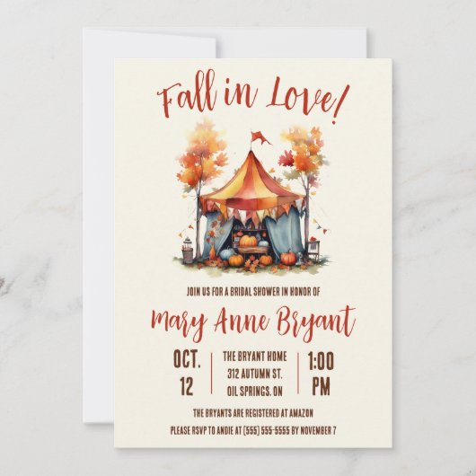 Herfst in Liefde, Herfst, Markt, Vrijgezellenfeest Kaart (Voorkant)