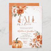 Herfst in liefde herfst Oranje bloemen verlovingsf Kaart (Voorkant / Achterkant)