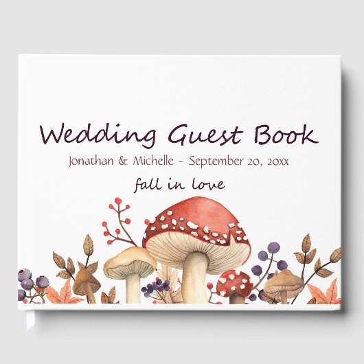 Herfst in liefde herfst paddenstoelen en Planten b Gastenboek (Voorkant)