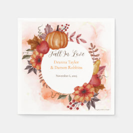 Herfst in liefde herfst pompoen bruiloft receptie servet