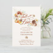 Herfst in liefde herfst pompoen gouden Vrijgezelle Kaart (Staand voorkant)