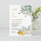 Herfst in liefde herfst pompoen groen vrijgezellen kaart (Staand voorkant)