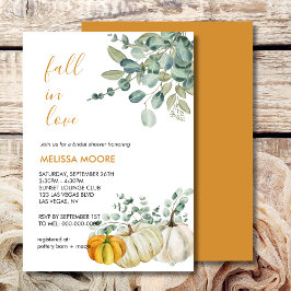 Herfst in liefde herfst pompoen groen vrijgezellen kaart