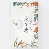 Herfst in liefde herfst pompoen Vrijgezellenfeest Spandoek (Verticaal)