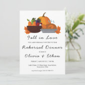 herfst in liefde herfst repetitie dineruitnodiging kaart (Staand voorkant)