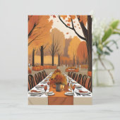 herfst in liefde herfst repetitie dineruitnodiging kaart (Staand voorkant)