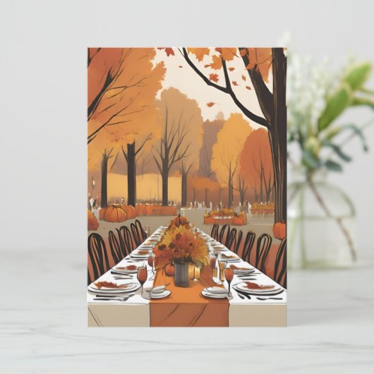 herfst in liefde herfst repetitie dineruitnodiging kaart (Staand voorkant)