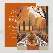 herfst in liefde herfst repetitie dineruitnodiging kaart (Voorkant / Achterkant)