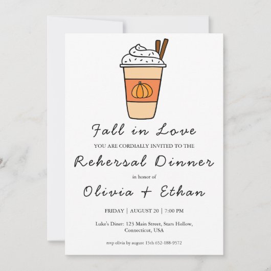 herfst in liefde herfst repetitie dineruitnodiging kaart (Voorkant)