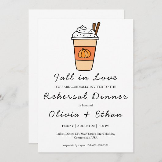 herfst in liefde herfst repetitie dineruitnodiging kaart (Voorkant / Achterkant)