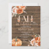 Herfst in liefde herfst rustiek hout met Baby show Kaart (Voorkant)