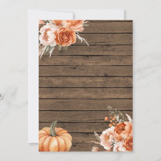 Herfst in liefde herfst rustiek hout met Baby show Kaart (Achterkant)