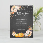 Herfst in liefde herfst rustieke bloemen bruiloft kaart (Staand voorkant)