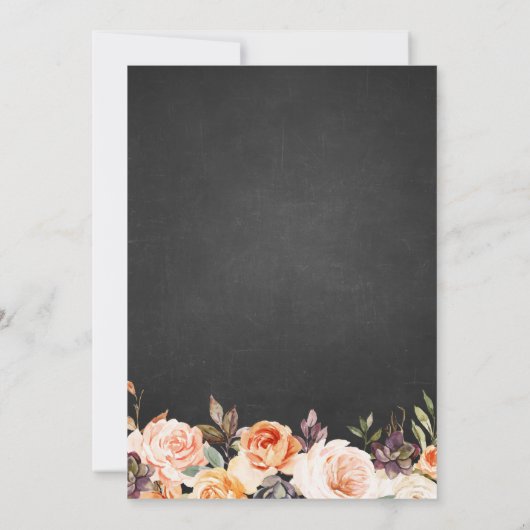 Herfst in liefde herfst rustieke bloemen bruiloft kaart (Achterkant)