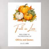 Herfst in Liefde Herfst Rustieke Pompoen Huwelijk Poster (Voorkant)