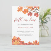 Herfst in liefde | Herfst Tree bruidsdouche uitnod Kaart (Staand voorkant)