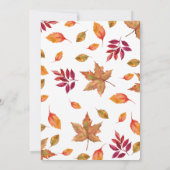 Herfst in liefde herfst verlaat bruiloft uitnodigi kaart (Achterkant)