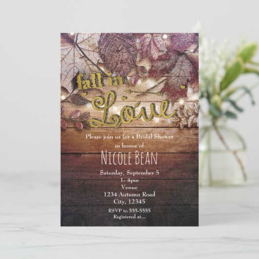 HERFST IN LIEFDE Herfst verlaat rustiek Vrijgezell Kaart (Staand voorkant)