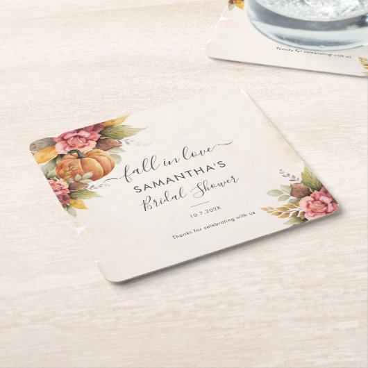 Herfst in Liefde Herfst verlaat Script Vrijgezelle Kartonnen Onderzetters (Schuin)