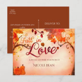 HERFST IN LIEFDE Herfst Vrijgezellenfeest Elke Eve Aankondigingskaart (Voorkant / Achterkant)