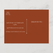 HERFST IN LIEFDE Herfst Vrijgezellenfeest Elke Eve Aankondigingskaart (Achterkant)