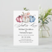 herfst in liefde Herfst waterverf pompoenen bruilo Kaart (Staand voorkant)