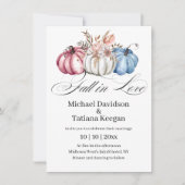 herfst in liefde Herfst waterverf pompoenen bruilo Kaart (Voorkant)