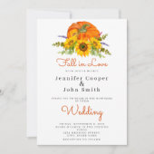 Herfst in Liefde Herfst Zonnebloem Pompoen bruilof Kaart (Voorkant)