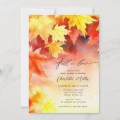 Herfst in liefde herfstblad bruidsdouche uitnodigi kaart (Voorkant)