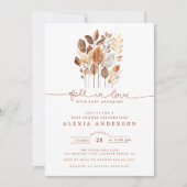 Herfst in liefde herfstbladeren Baby shower Kaart (Voorkant)