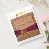 Herfst in liefde, herfstbladeren, jute bruiloft bedankzakje (Gezegeld)