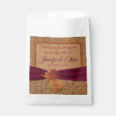 Herfst in liefde, herfstbladeren, jute bruiloft bedankzakje (Voorkant)
