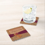 Herfst in liefde, herfstbladeren, jute bruiloft kartonnen onderzetters (Insitu)