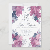 Herfst in liefde herfstbladeren marineblauw mauve  kaart (Voorkant)