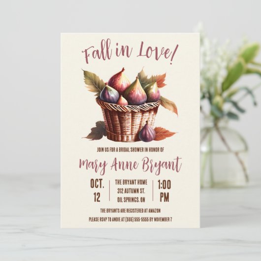 Herfst in liefde, herfstbladeren, vijgen, Vrijgeze Kaart (Staand voorkant)