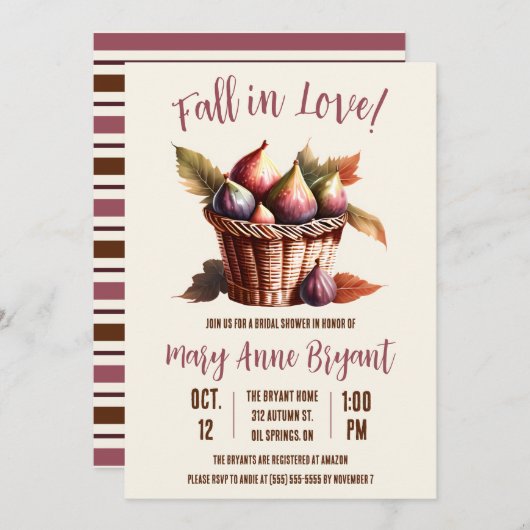 Herfst in liefde, herfstbladeren, vijgen, Vrijgeze Kaart (Voorkant / Achterkant)