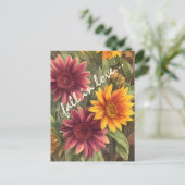 Herfst in Liefde  Herfstbloemen Bloemen Briefkaart (Staand voorkant)