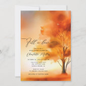 Herfst in liefde herfstboom bruids doucheuitnodigi kaart (Voorkant)