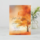 Herfst in liefde herfstboom bruids doucheuitnodigi kaart (Staand voorkant)