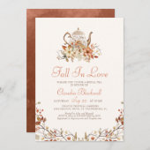 Herfst in liefde herfstbruidstheedouche kaart (Voorkant / Achterkant)
