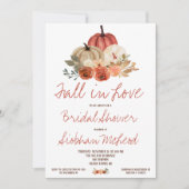 Herfst in liefde, herfstpompoen bloemig Vrijgezell Kaart (Voorkant)