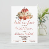 Herfst in liefde, herfstpompoen bloemig Vrijgezell Kaart (Staand voorkant)