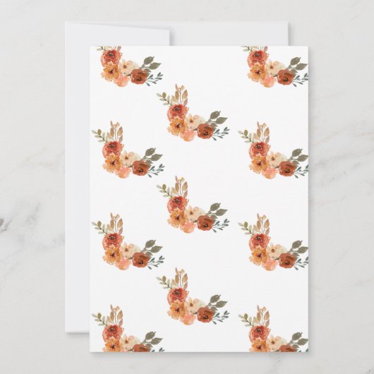 Herfst in liefde, herfstpompoen bloemig Vrijgezell Kaart (Achterkant)