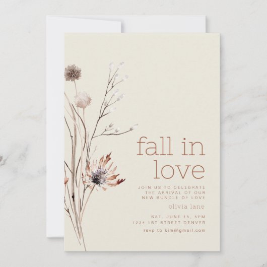 Herfst in liefde herfstsip en zie uitnodiging (Voorkant)