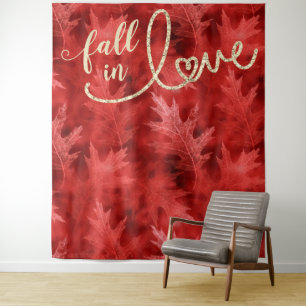 Herfst in liefde in het najaar Achtergrond rode Wandkleed