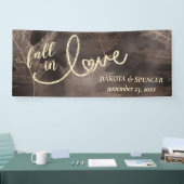 Herfst in liefde in het najaar | Bruin- en goudwed Spandoek (Beurs)